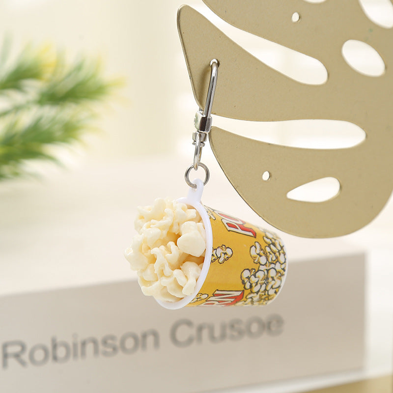 Wholesale popcorn keychain fun food keychains
