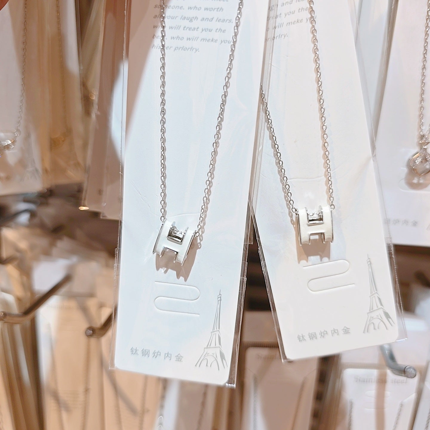 Wholesale H Letter Necklace,  Summer Niche Design,  Stainless Steel,  Casual Style,  Layering Jewelry Gift for Women