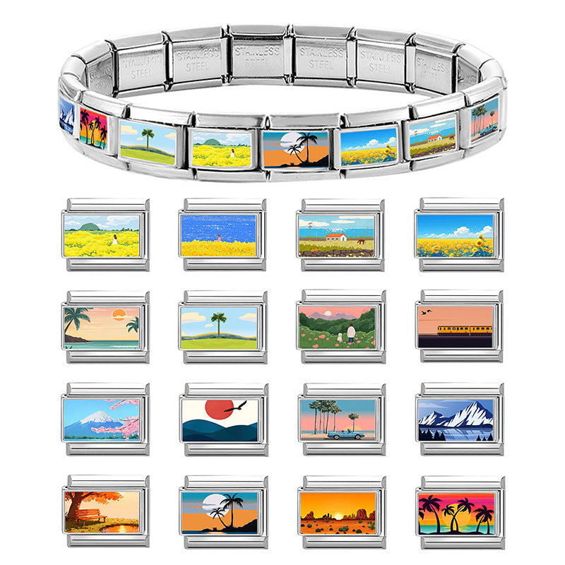 Wholesale Landscape Design DIY Modular Bracelet Kit Fashion Accessory Boutique Resale