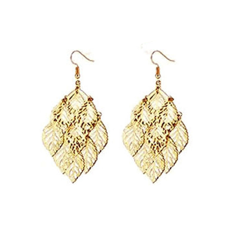 Wholesale Fashion Greek Goddess Bride Leaves Hair Band Golden Bracelet Leaves Earrings suit