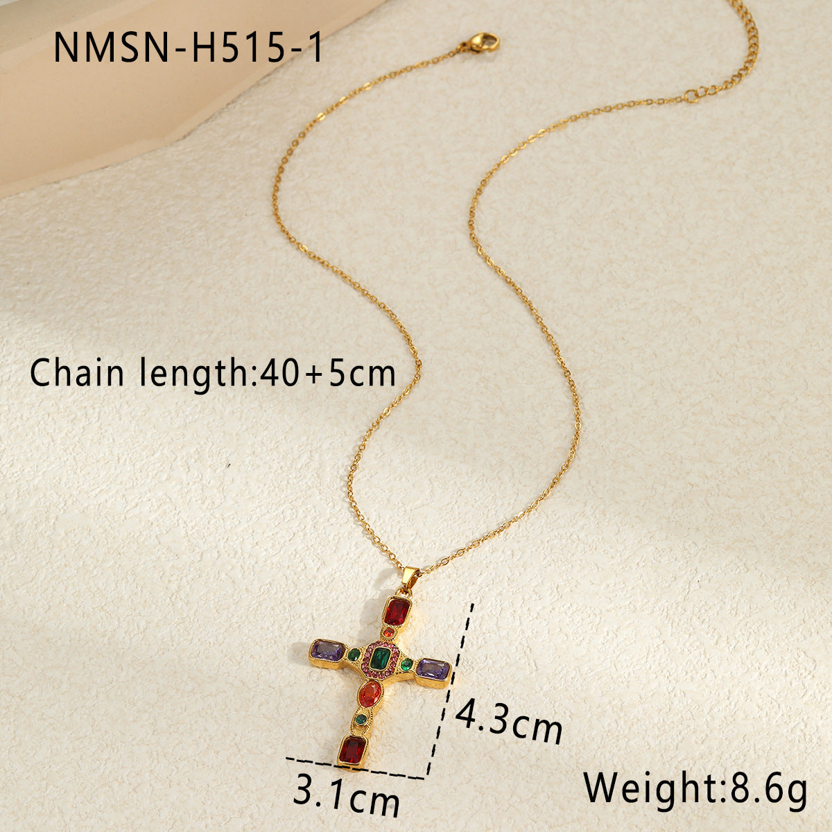 Wholesale  Retro Style Cross Stainless Steel Necklace