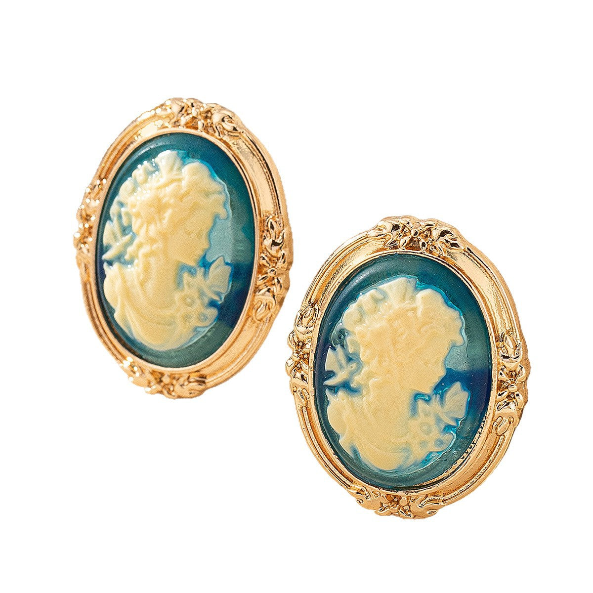 Wholesale Versatile Trendyy Queen Beauty Head Retro Alloy Earrings