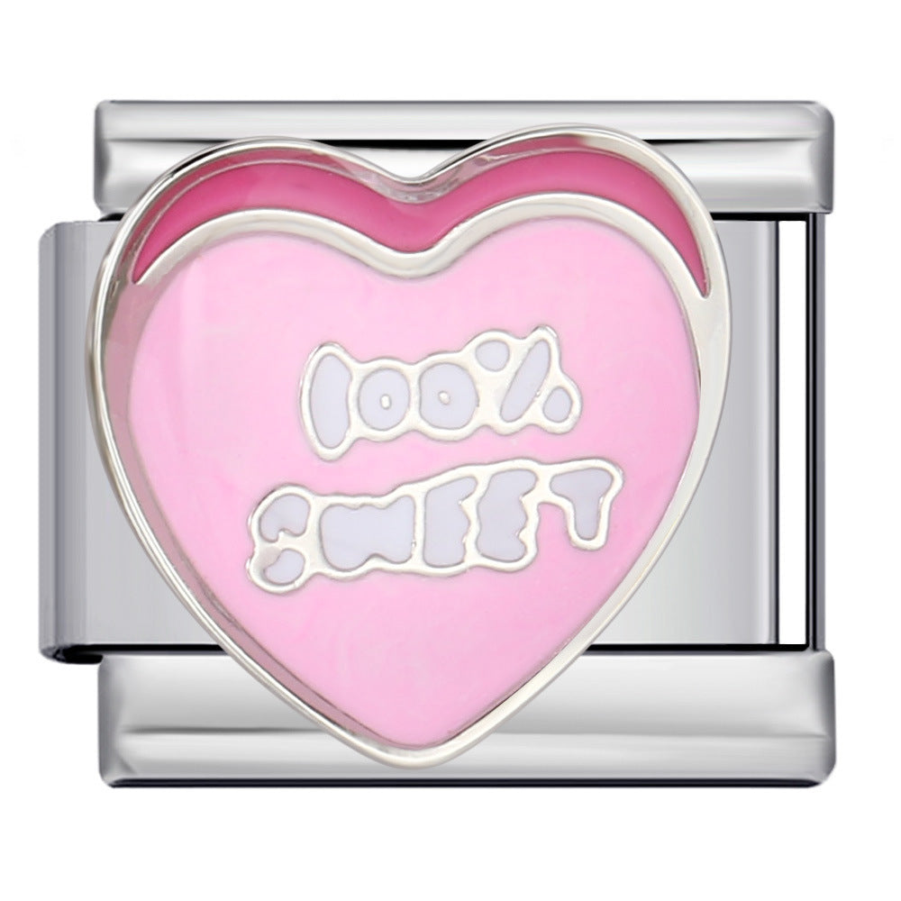 Wholesale 9mm Italian Charm Starter Bracelets DIY Hearts Single Section Creative Stainless Steel Composable Bracelet