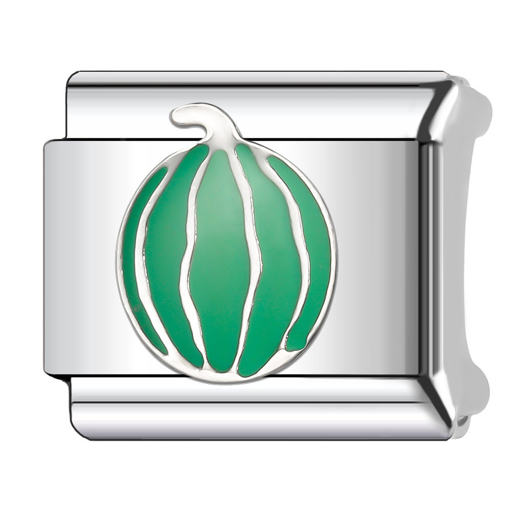 Wholesale Italian Charm Bracelet 9mm DIY Splicing Fruit and Vegetable Series  Stainless Steel Composable Bracelet