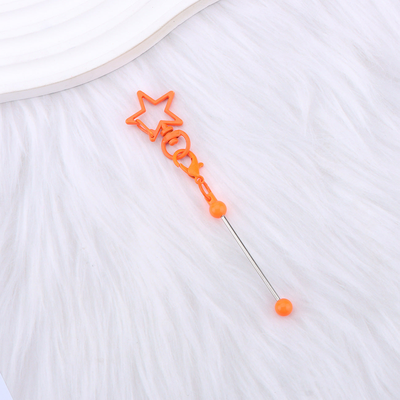 Wholesale Creative DIY  Five-Pointed Beadable  Keychain