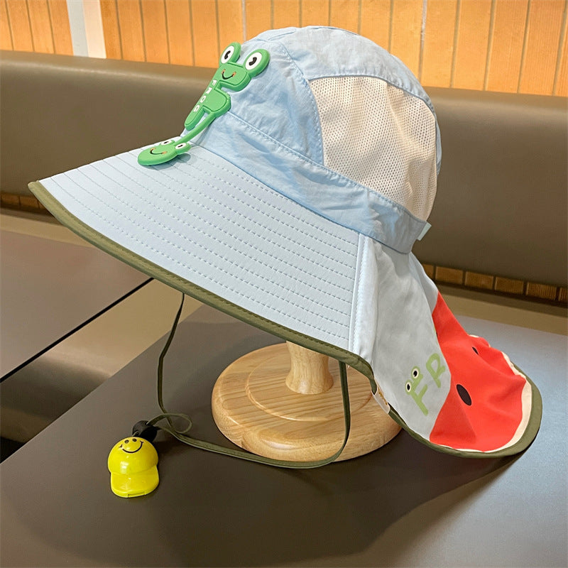 Wholesale Big Brim Children's Sunscreen Hat Summer Baby Hat  Bucket Hat