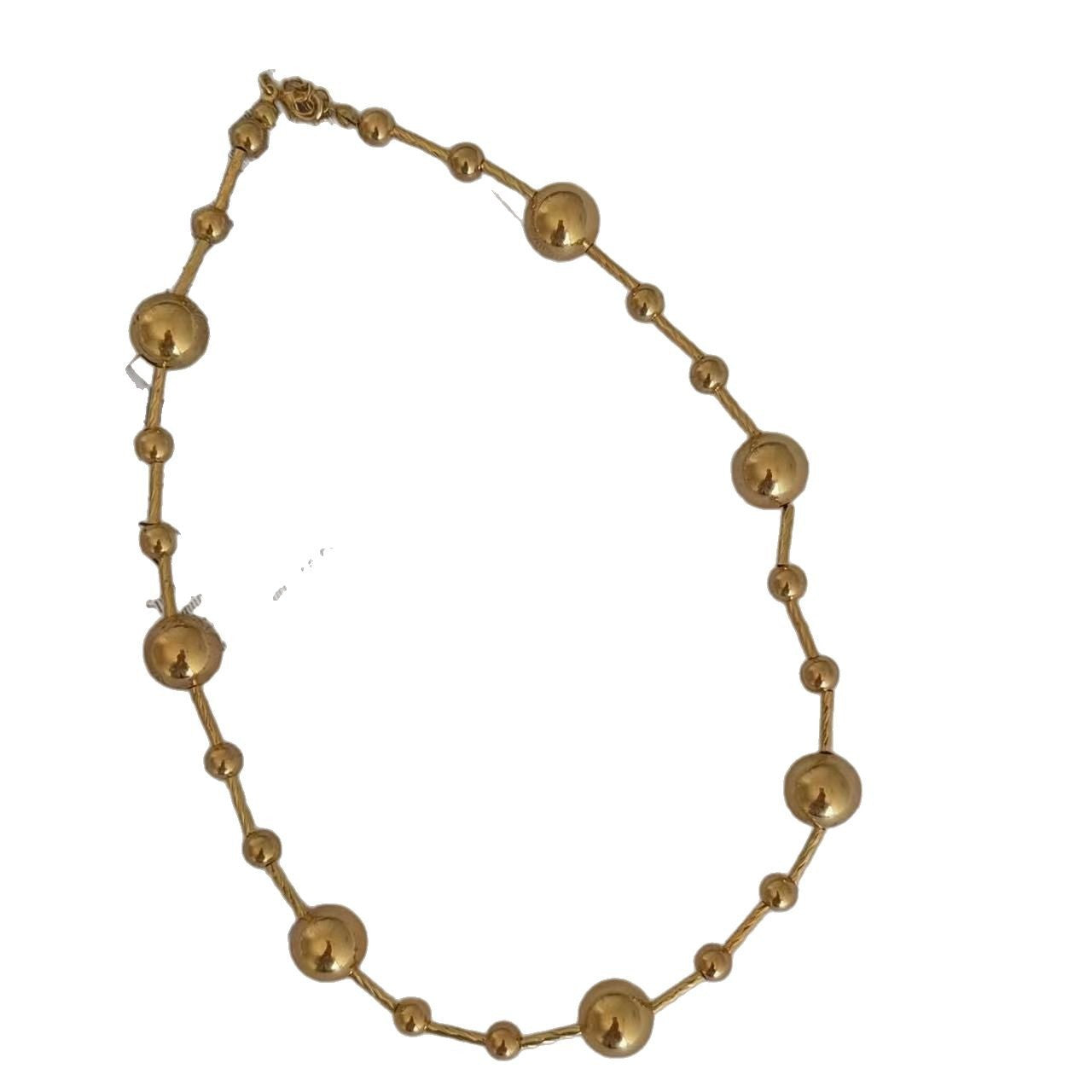 Wholesale exaggerated hip-hop punk round bead necklace