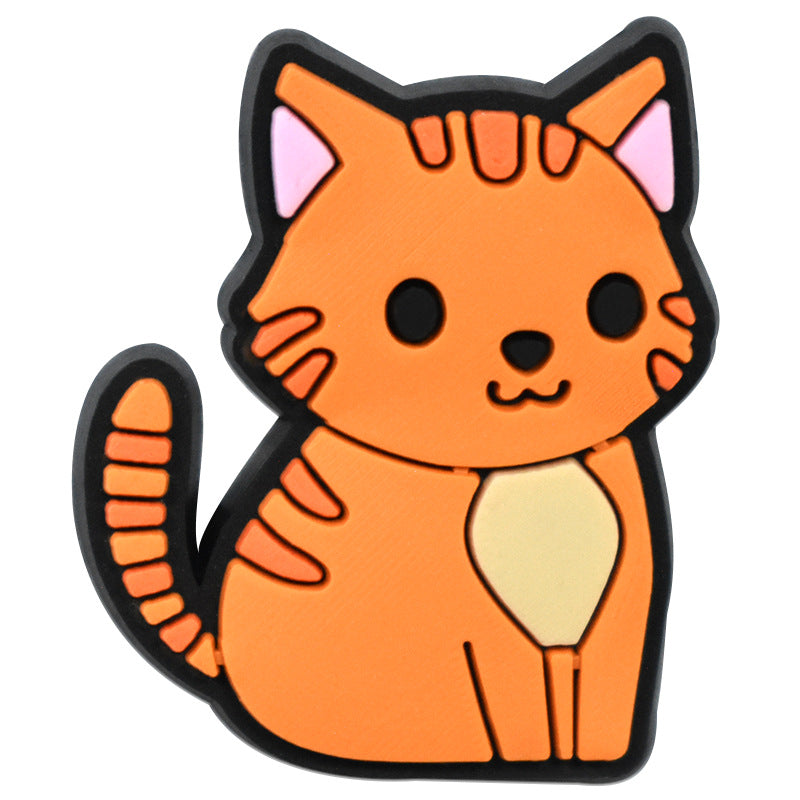 Wholesale  Random 100pcs  Cat  PVC Soft Rubber Shoe Buckle Decoration