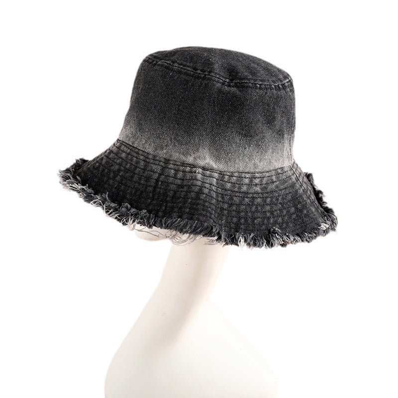 Wholesale Gradient raw edge washed bucket hat