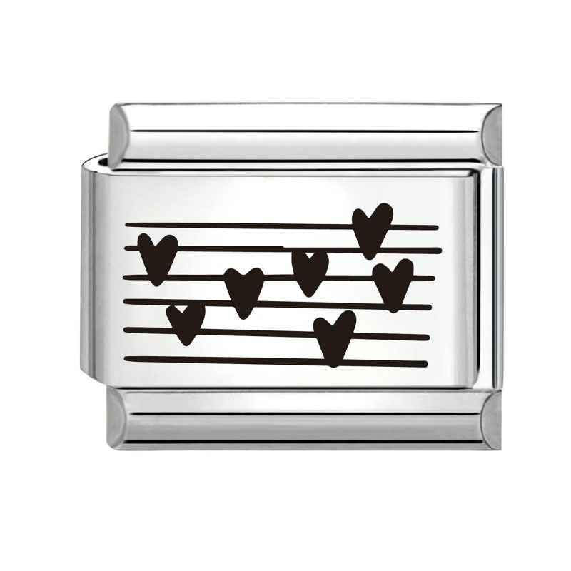 Wholesale  Italian Charm Bracelet 9mm DIY Splicing Removable Black and White Series Stainless Steel Composable Bracelet