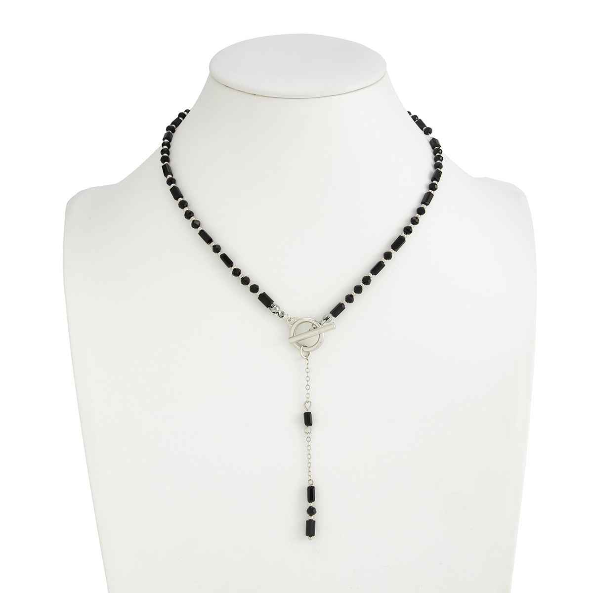 Wholesale Black Crystal Beaded Collarbone Necklace