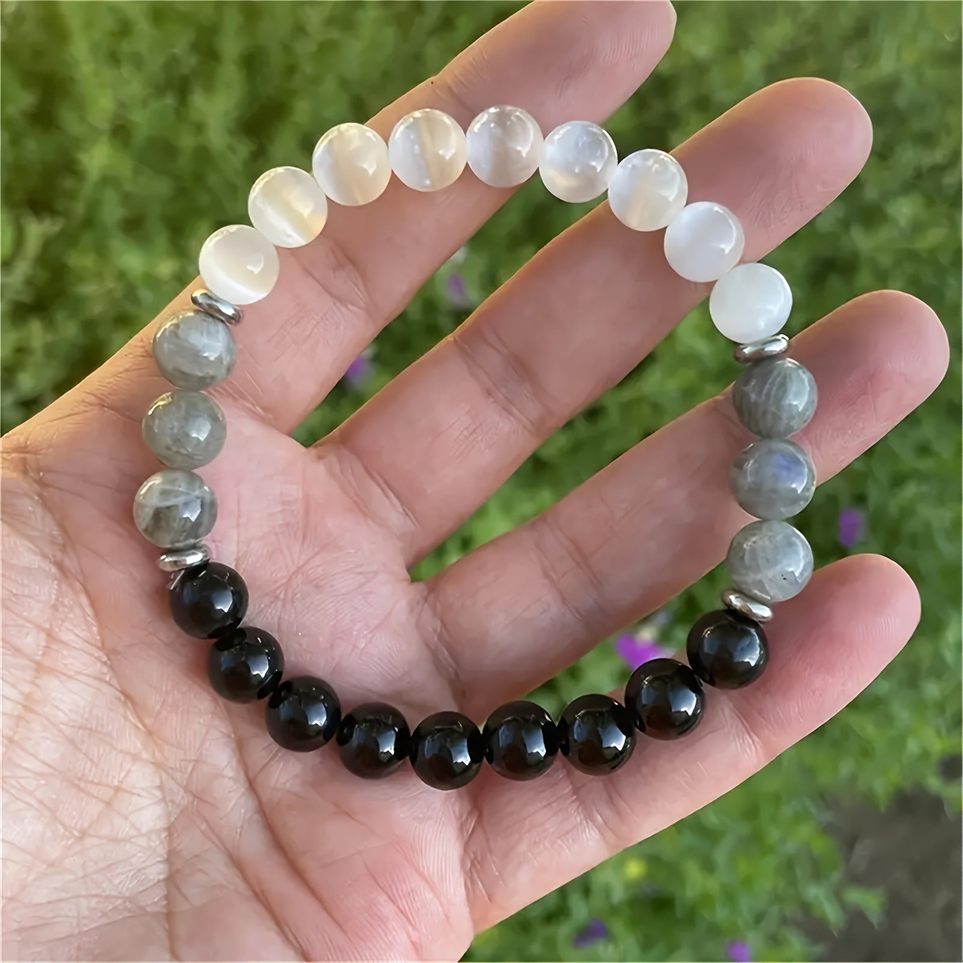 Wholesale White Schottky Obsidian Cat's Eye Bracelet