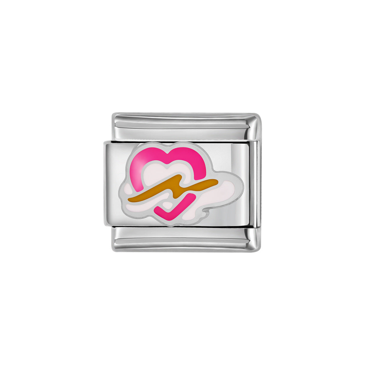 Wholesale Italian Charm Heart Titanium Steel Module Bracelet Free  Matchinging Splicing DIY Charms