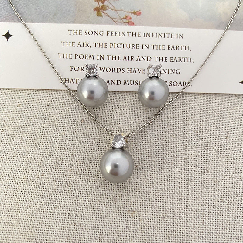 Wholesale Micro-inlaid Zircon Pearl Earrings