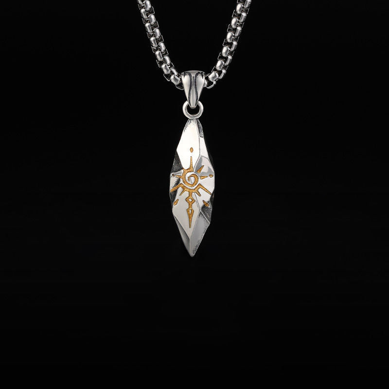 Wholesale Wishing Stone Men' s Titanium Steel Necklace Fashion Accessory Boutique Resale