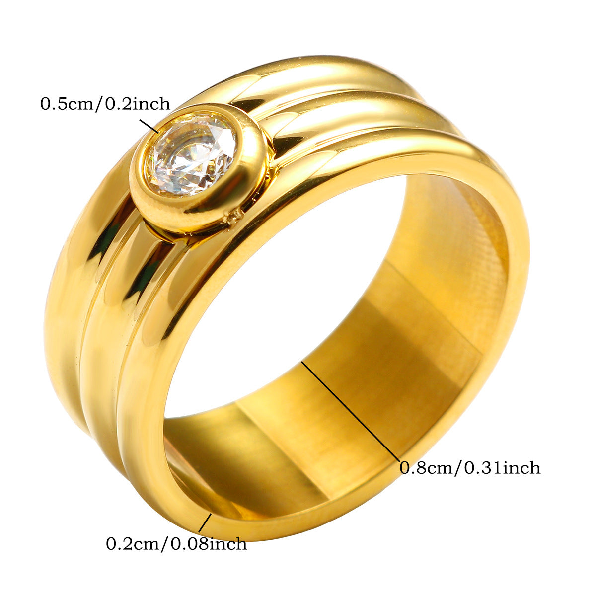 Wholesale Titanium steel zircon ring