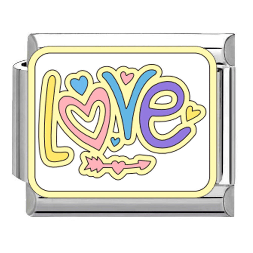 Wholesale Stylish DIY Italian Charms Bracelet Rainbow Heart Candy Design Titanium Steel Jewelry Accessory For Everyday Wear And Boutique Resale