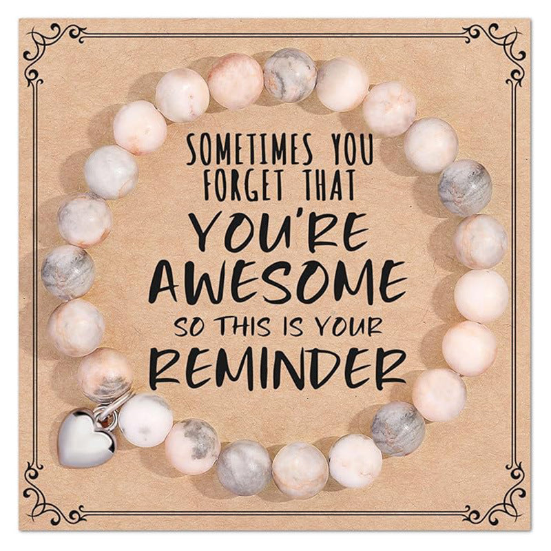 Wholesale Natural stone heart beaded bracelet