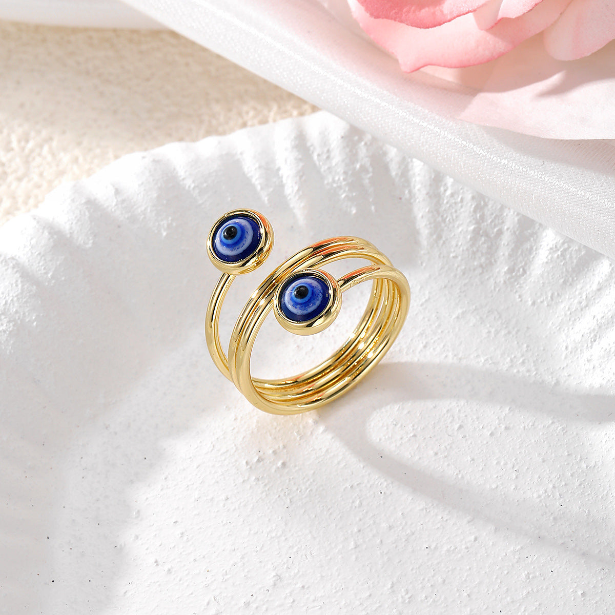 Wholesale blue eye ring devil' s eye opening adjustable ring