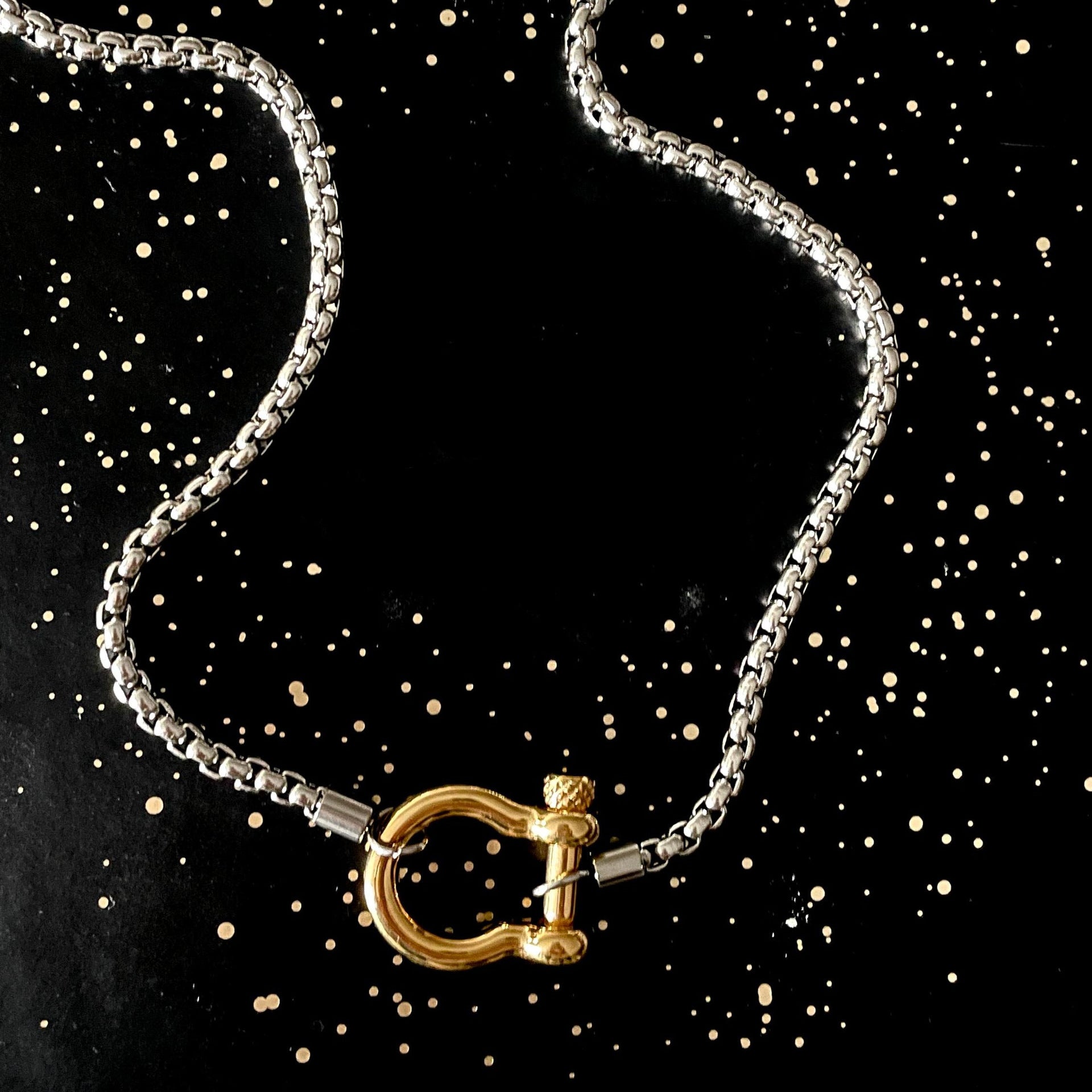 Wholesale carabiner  stainless steel square  necklace