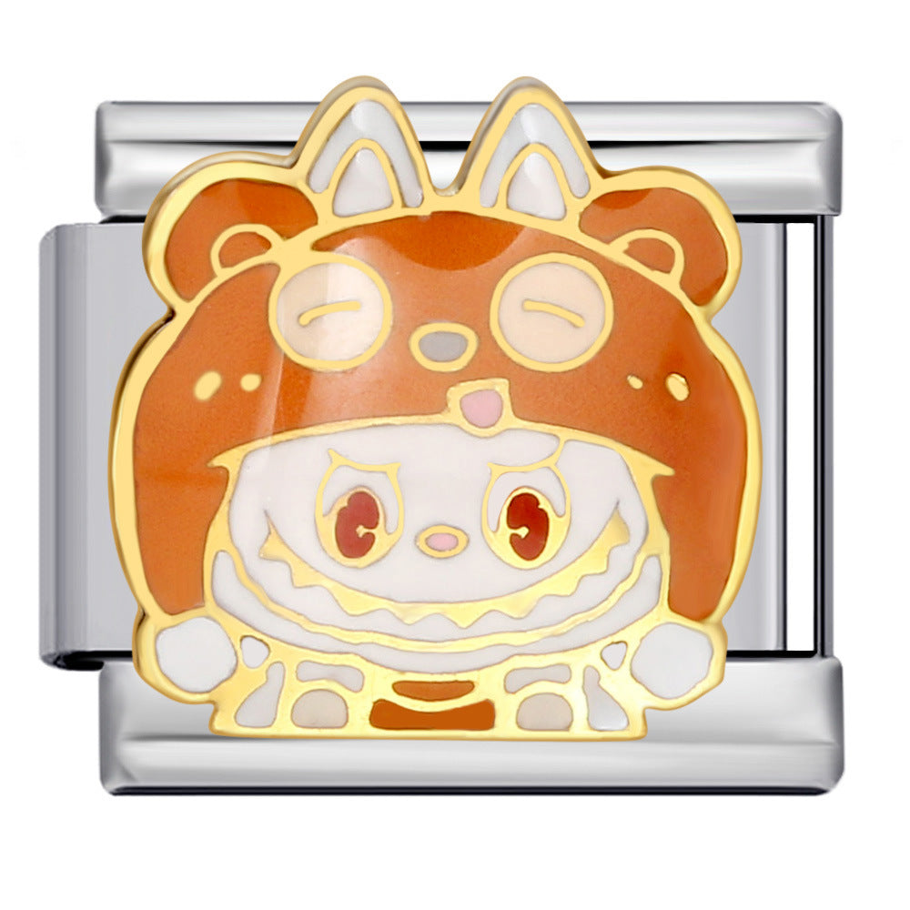 Wholesale 2pcs/pack  Italian Charm Bracelet 9mm DIY Splicing Anime Cute Cartoon Stainless Steel Composable Bracelet