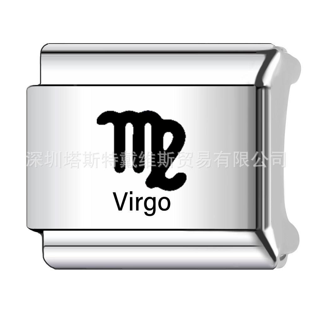 Wholesale 9mm Italian Charm Starter Bracelets DIY square Single Section Creative Stainless Steel Composable Bracelet