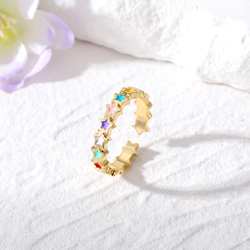 Wholesale Alloy Plated Evil Eye Open Ring Geometric Retro Design Fashion Jewelry Accessory For Everyday Wear