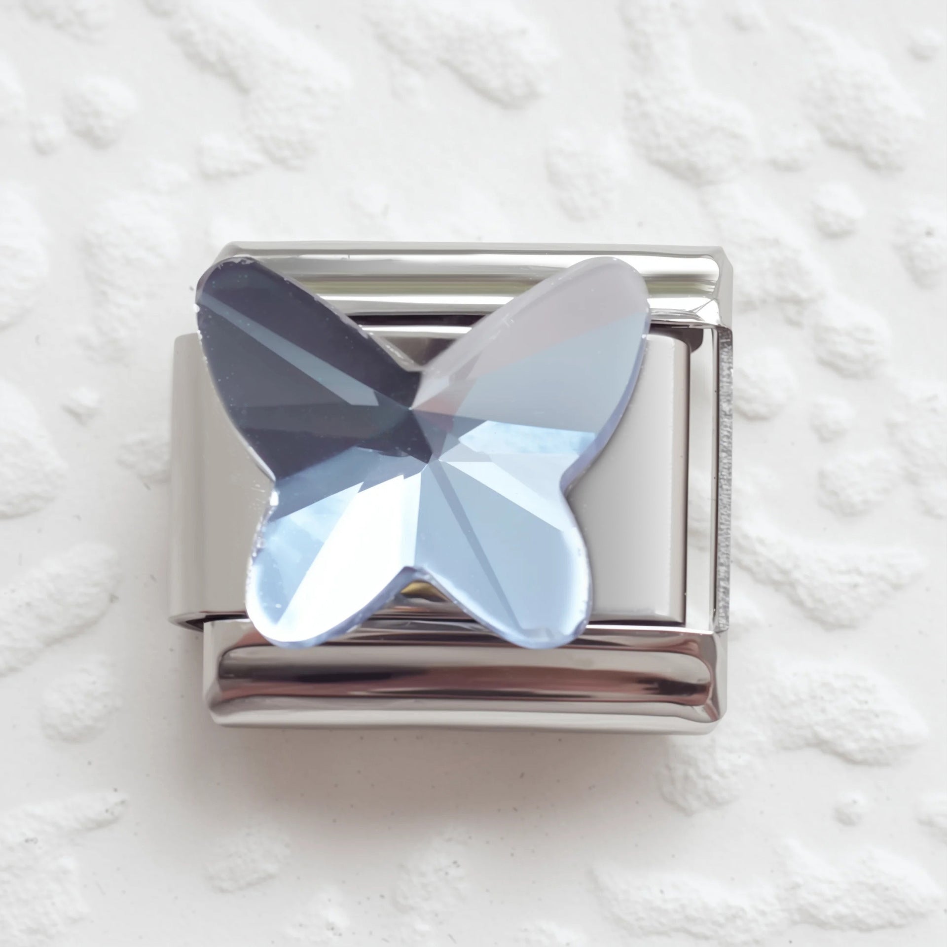 Wholesale 5pcs Italian Charm Bracelet 9mm DIY Splicing Multicolor Crystal Butterfly Stainless Steel Composable Bracelet