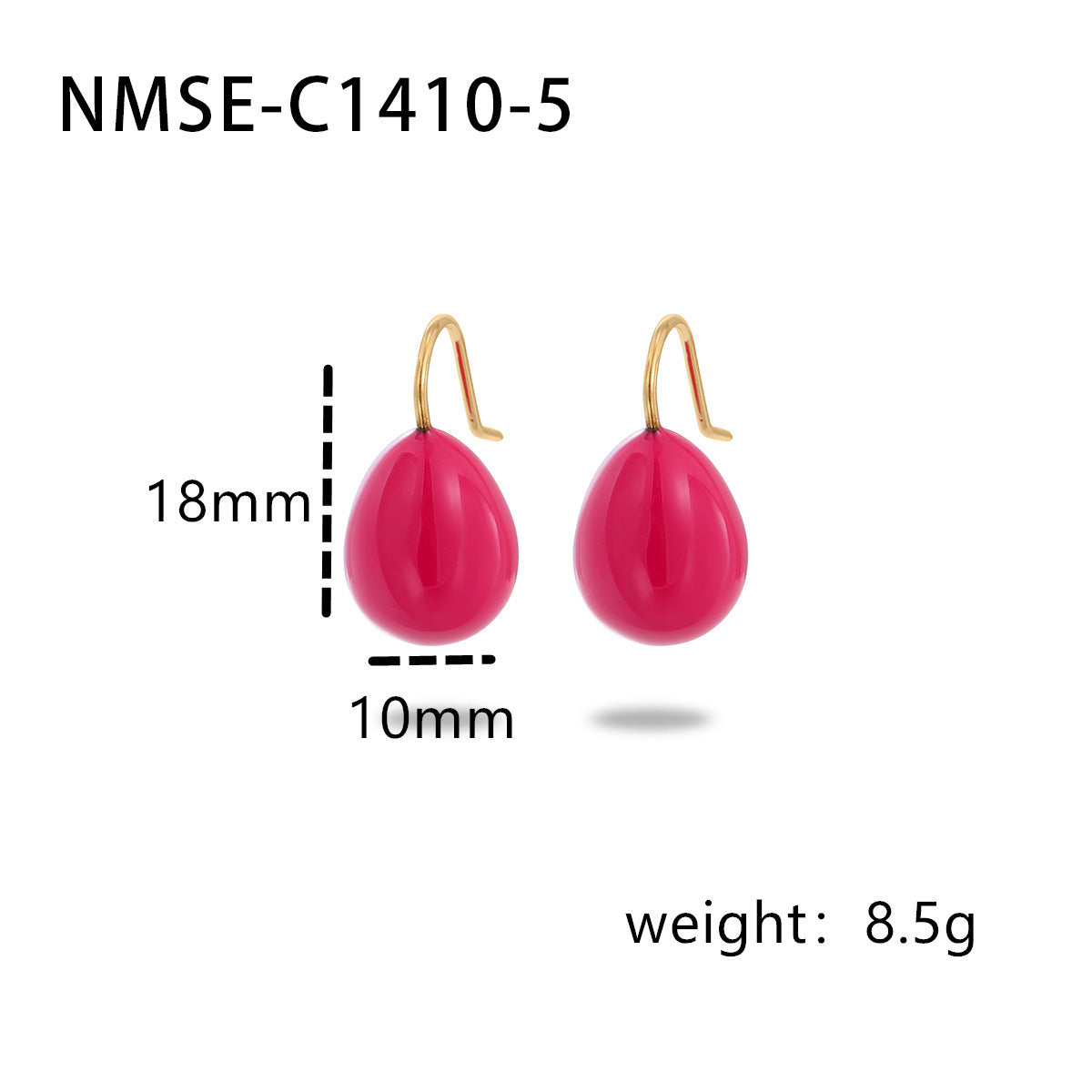 Wholesale Colorful oil drop titanium steel earrings light luxury water drop earrings