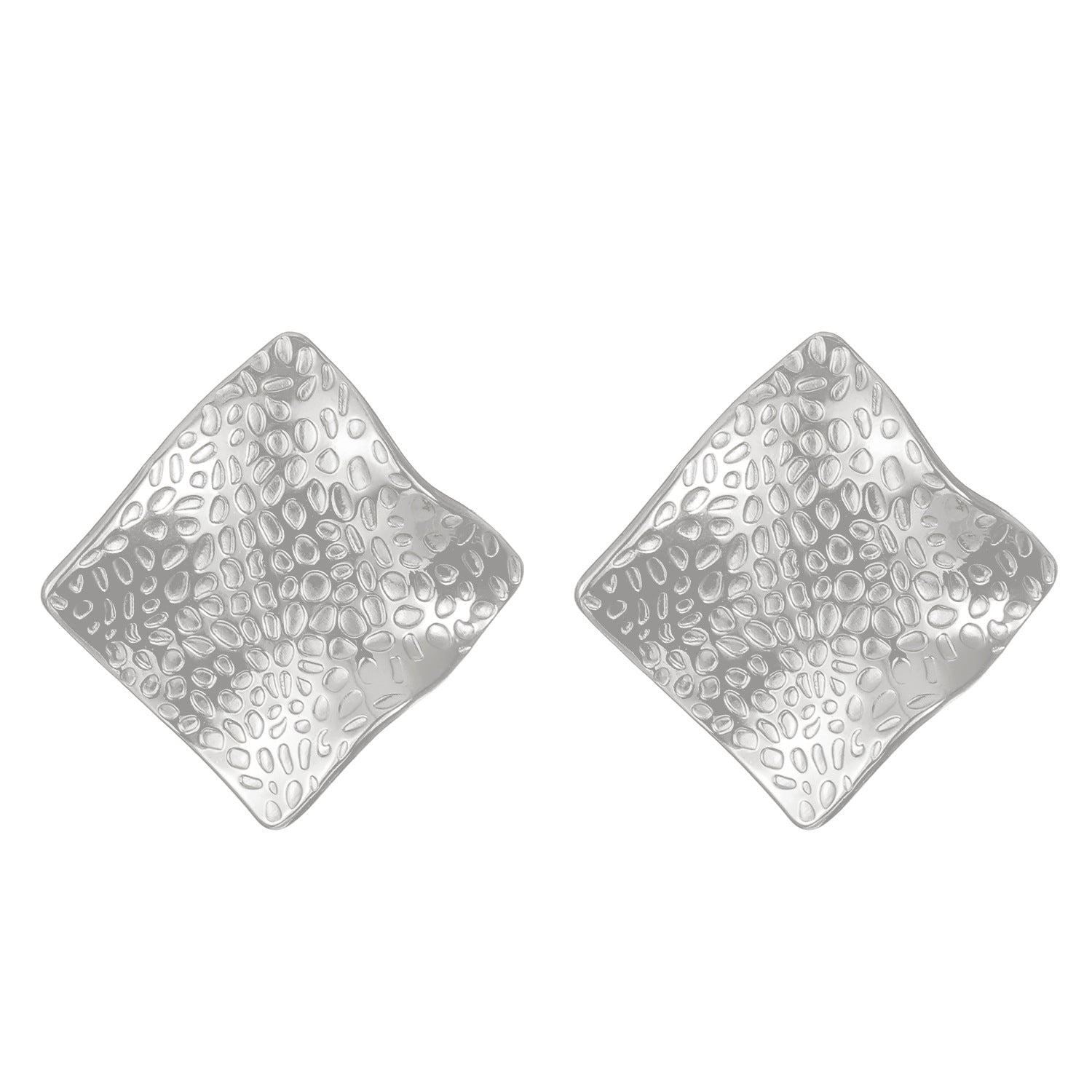Wholesale Titanium steel pleated geometric  irregular round square lovely earrings