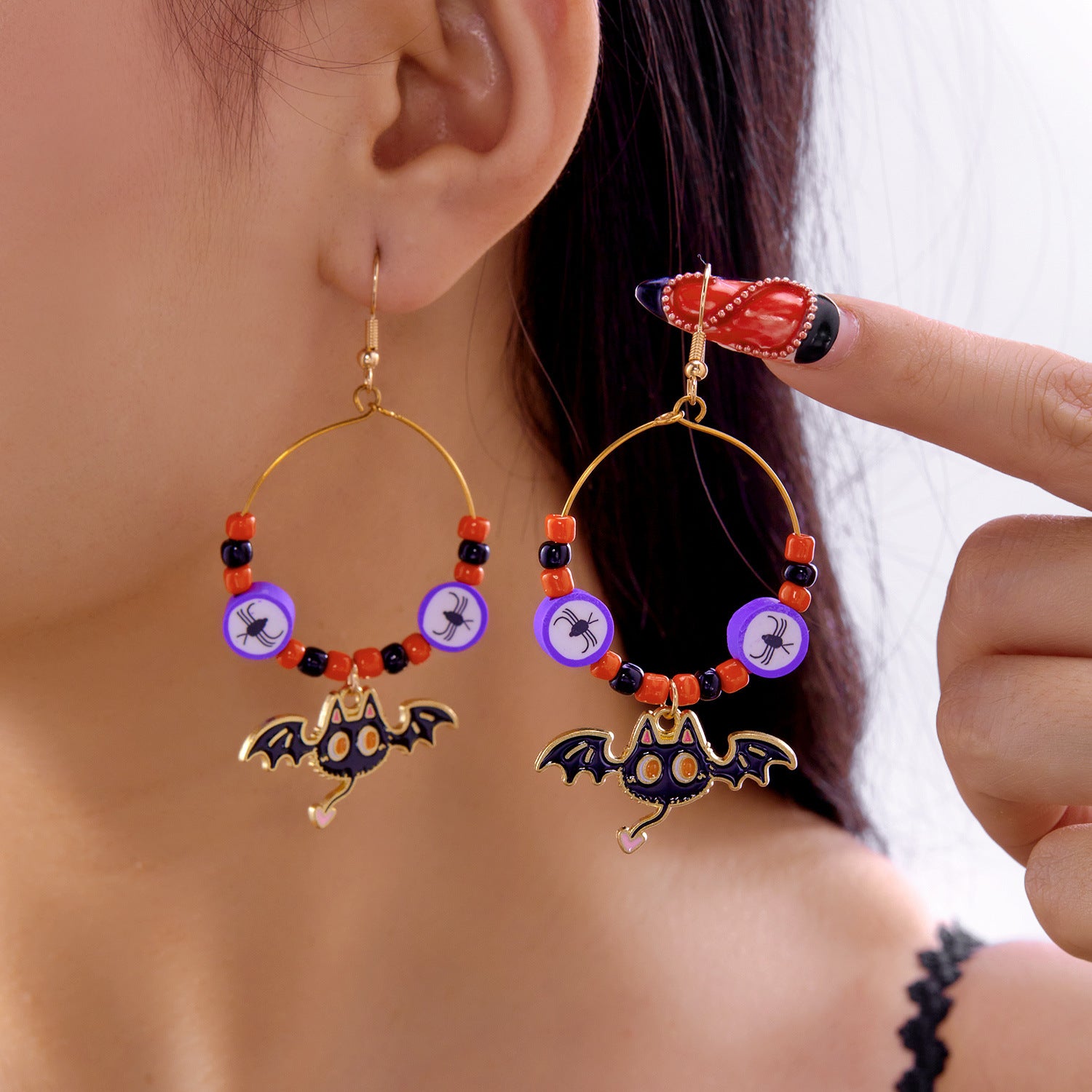 Boucles d'oreilles acryliques de la chauve-souris
