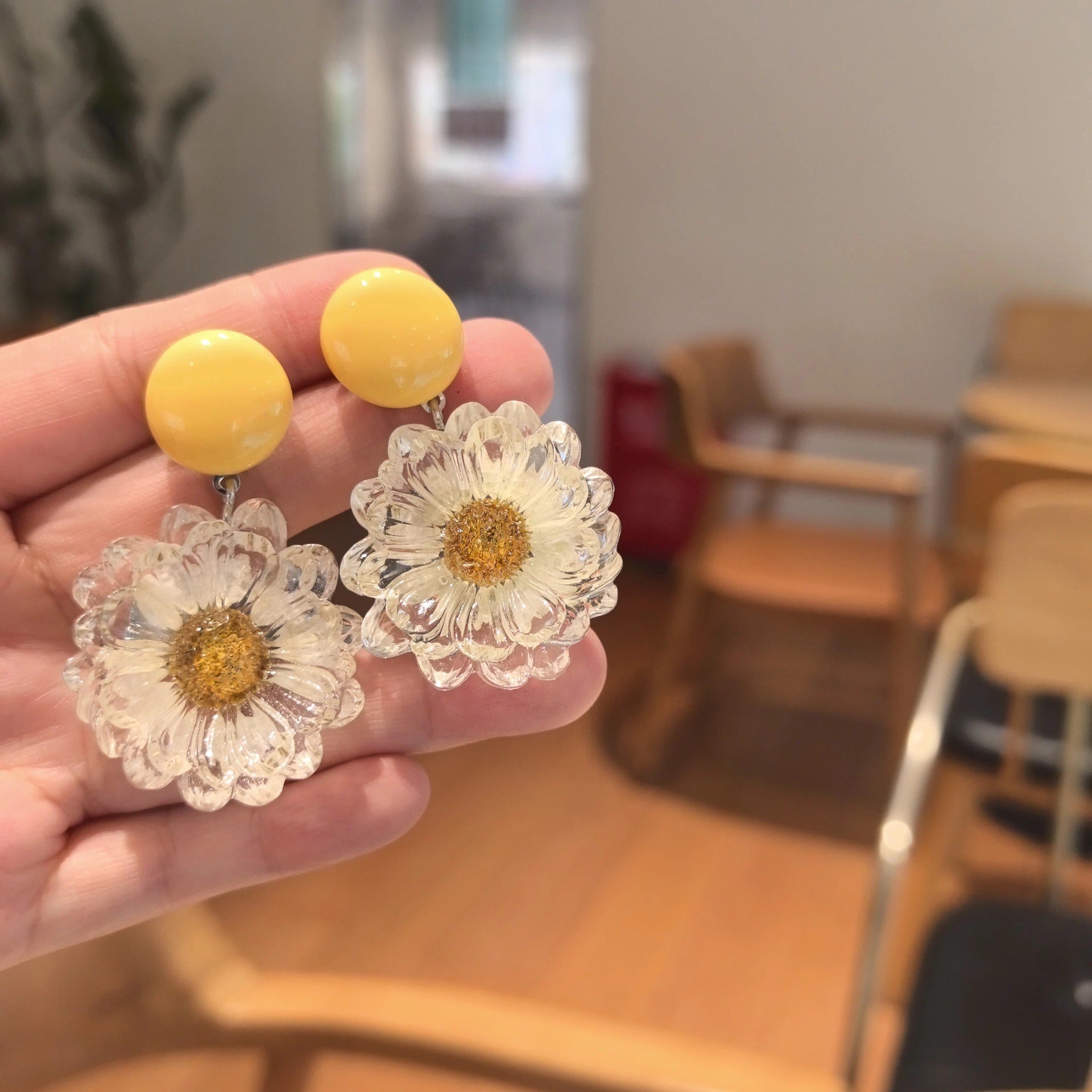 Wholesale Yellow Flower Earrings