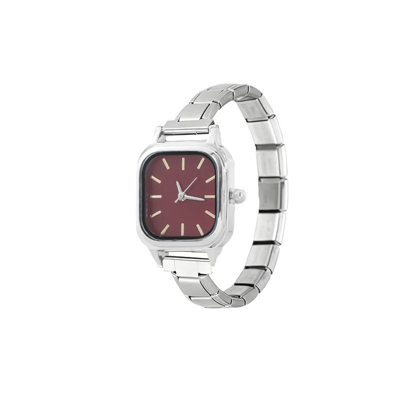Wholesale Cross-Border New Italian Modular Watch Head Accessories DIY Jewelry Quartz Watch Versatile and Simple for Students