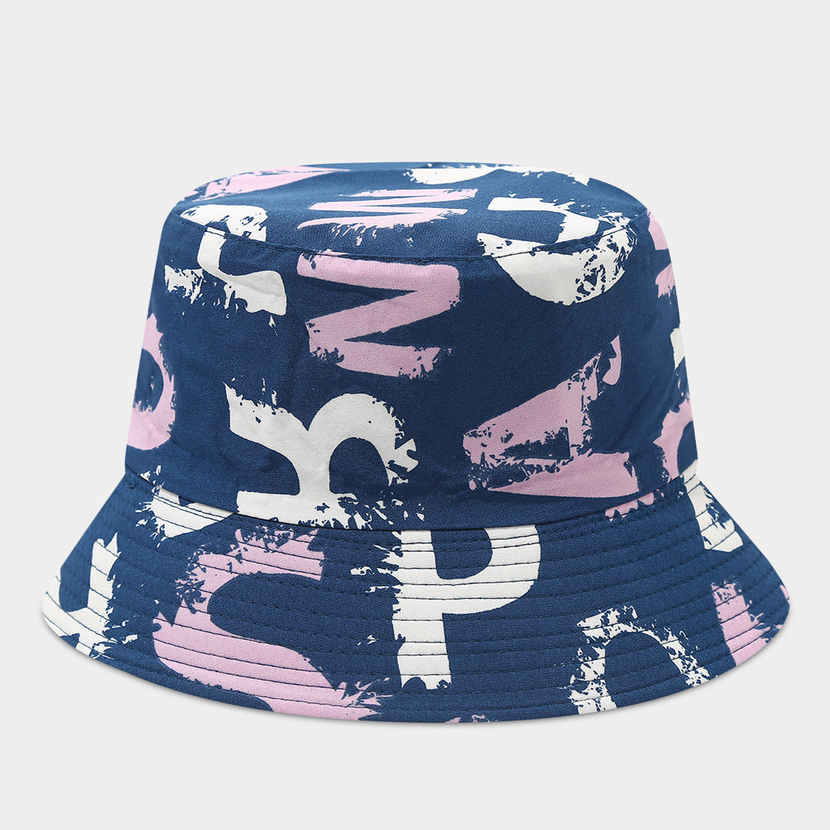 Wholesale  Graffiti Letter Double-sided Fisherman Hat Bucket Hat