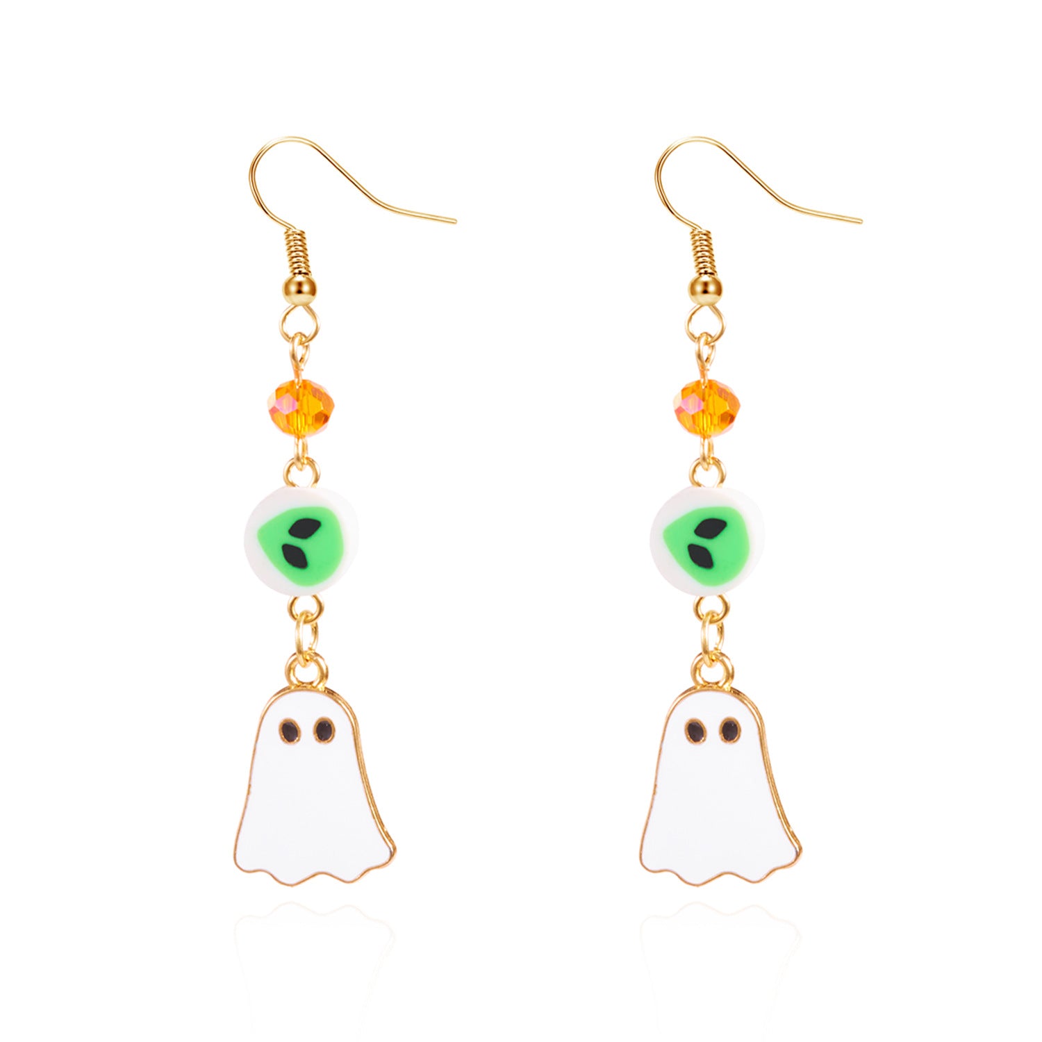 Wholesale  cartoon funny expression diamond ghost pendant earrings