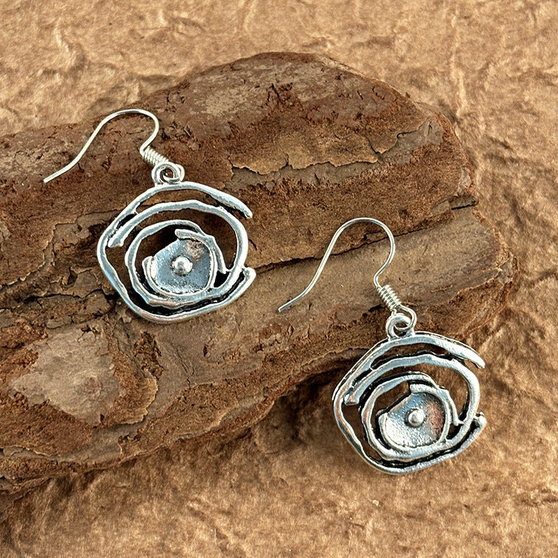 Wholesale retro hollow pendant earrings  irregular earrings