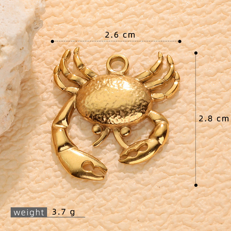 Wholesale Stainless Steel Ocean Series Crab Necklace Pendant