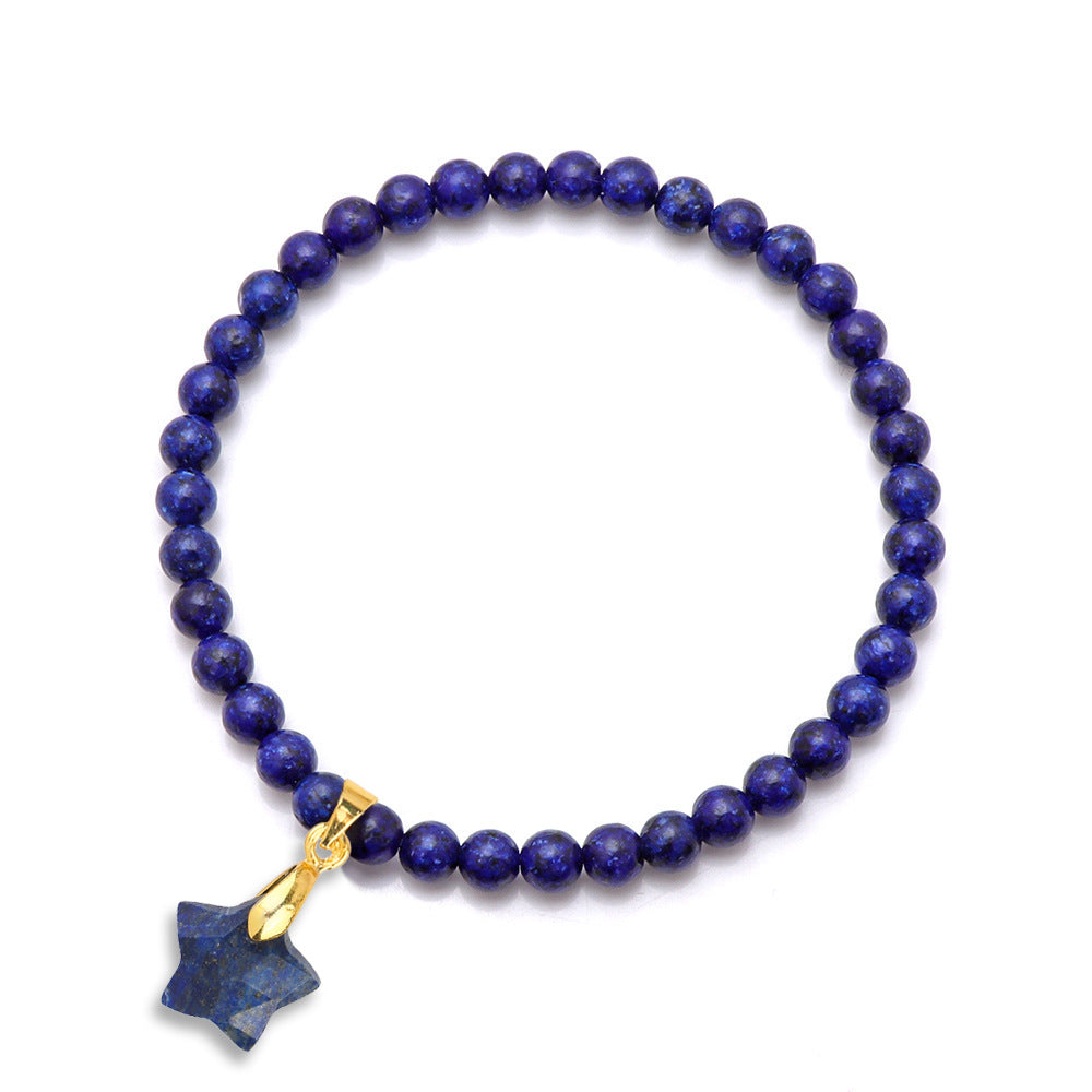 Wholesale Natural Crystal Bracelet 4mm Tiger Eye Lapis Lapis Beaded  Bracelet