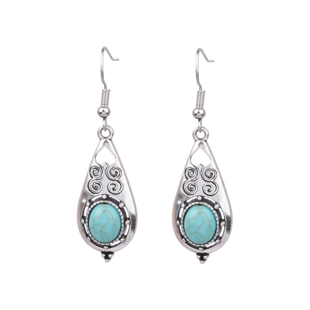 Wholesale Beach Resort Style Alloy Geometric Acrylic Turquoise Earrings for Women ACC-ES-MoMo002