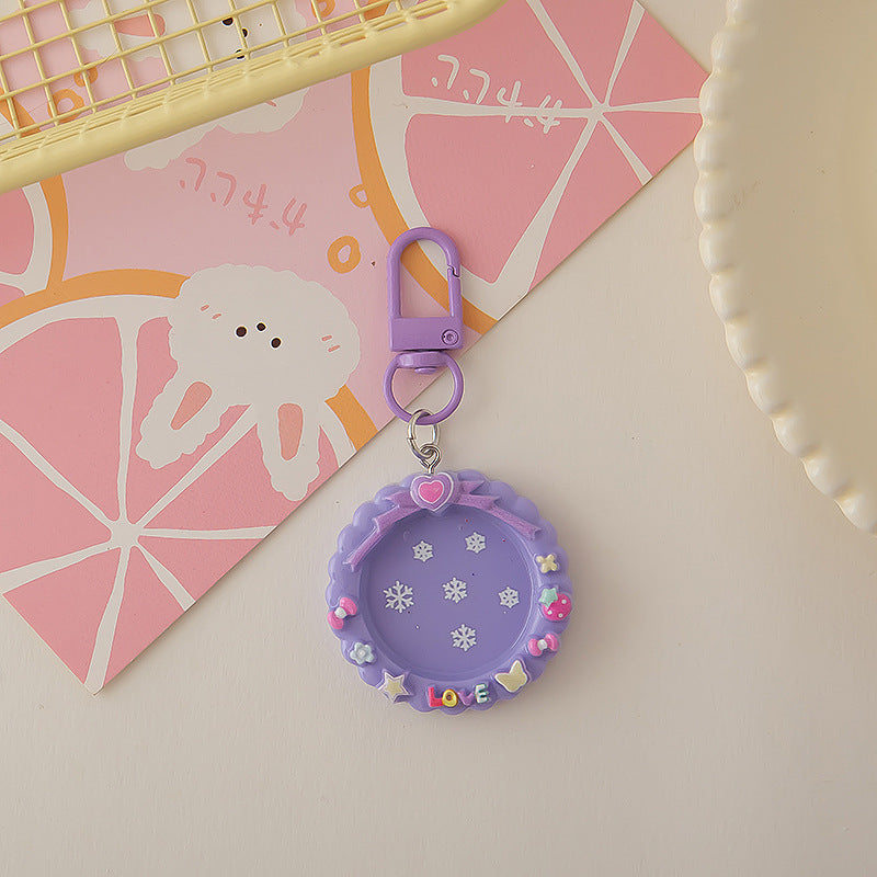 Wholesale Macaron Color Cartoon Luminous Photo Frame Keychain