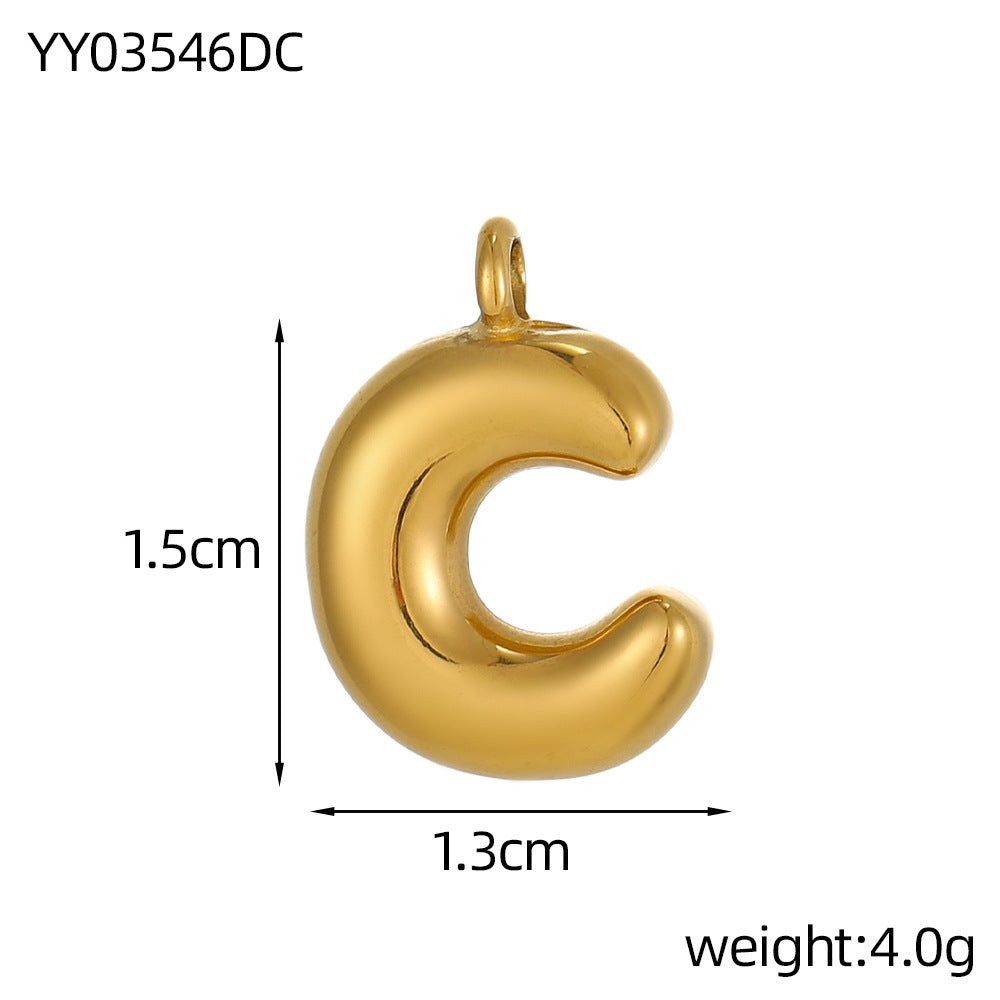 Wholesale Stainless steel bubble letter pendant necklace accessories