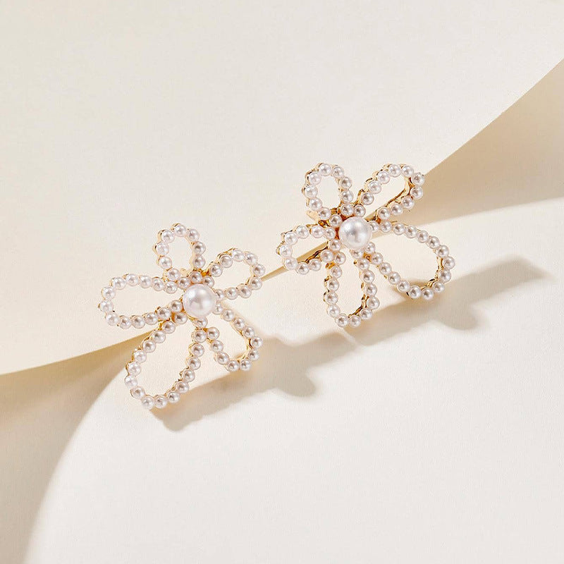 Wholesale Pearl Butterfly Combination Gold Earrings ACC-ES-RuLong001