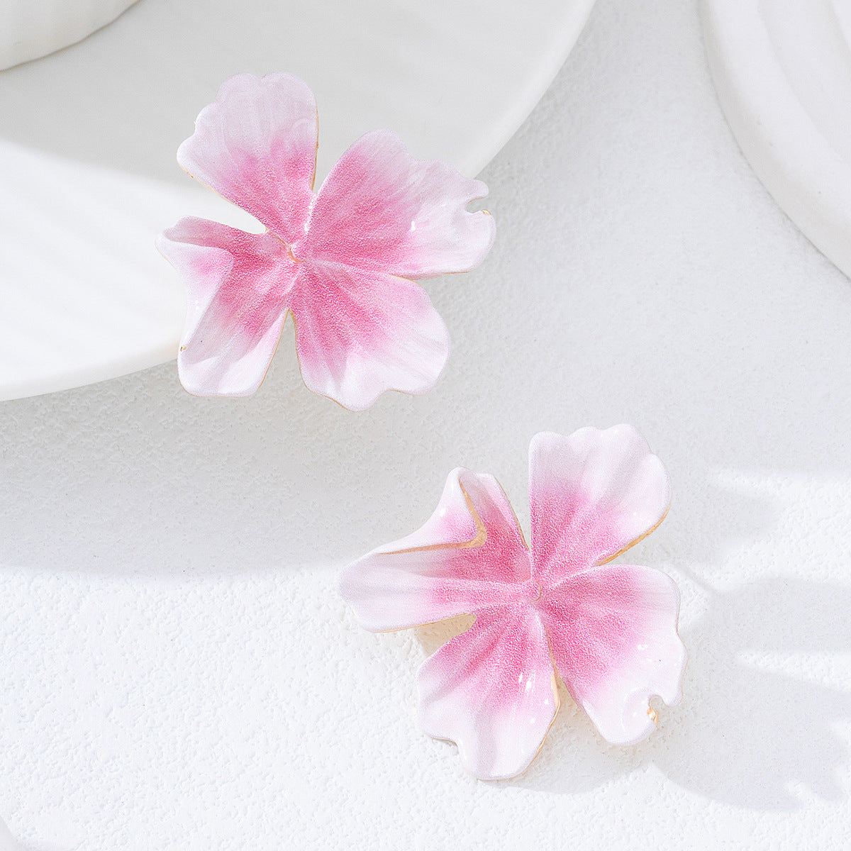 Wholesale Elegant Pink Gradient Flower Earrings for Women - Stylish Party Wear &  Gift