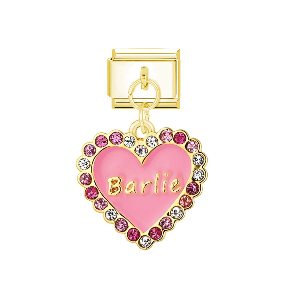 Wholesale  Italian Charm Bracelet 9mm DIY  Letter Heart  Creative Stainless Steel Composable Bracelet