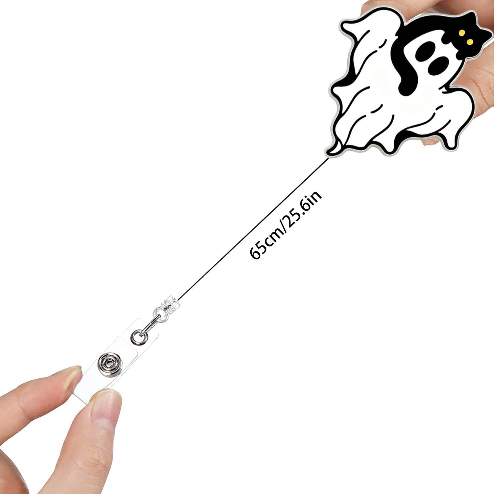 Wholesale Acrylic Black Cat  Retractable Pull-Tab ID Badge Party Bag Charm