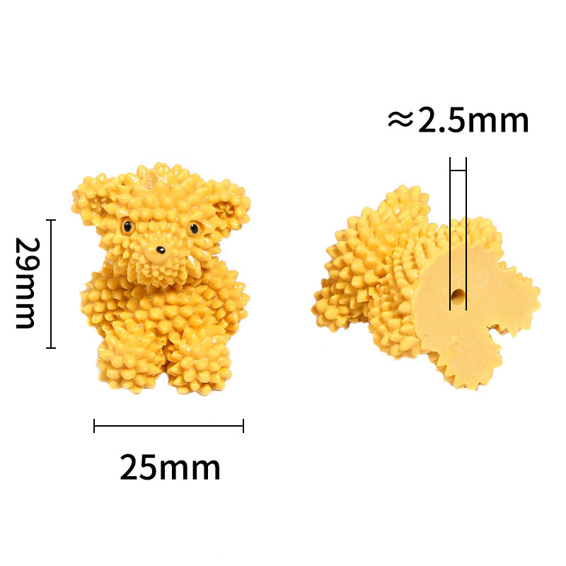 Wholesale 25pcs Vertical Hole Cartoon Durian Bear Focal Beads DIY Accessories ACC-BDS-BLG145