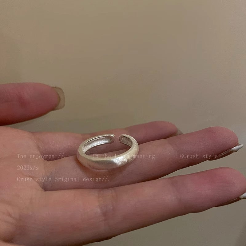 Wholesale Broken Silver Natural Stone Open Adjustable  Ring