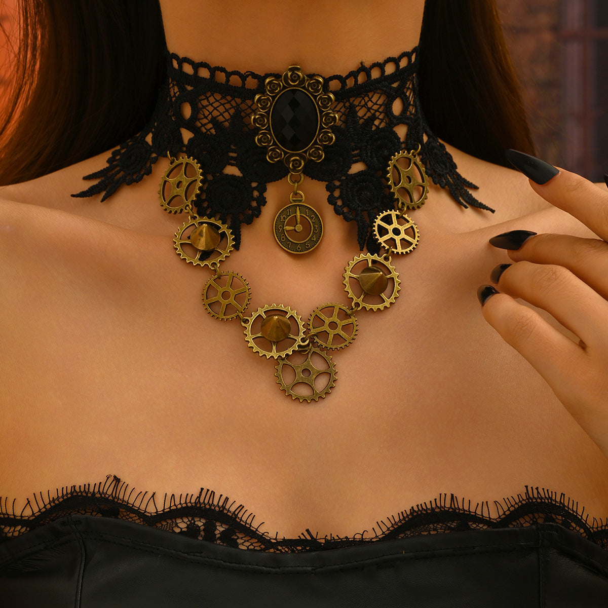 Wholesale  Retro Style  Red Rose Long Tassel Necklace