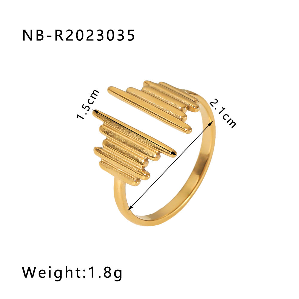 Wholesale Stainless Steel Open Ring Heart Shape Geometric Titanium Steel Ring ACC-RS-Xiny001