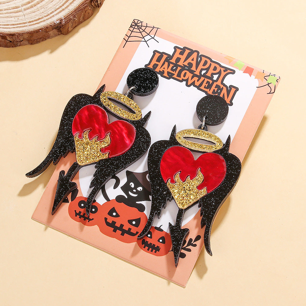 Wholesale   Acrylic Paint Earrings  Ghost Personalized Long Earrings